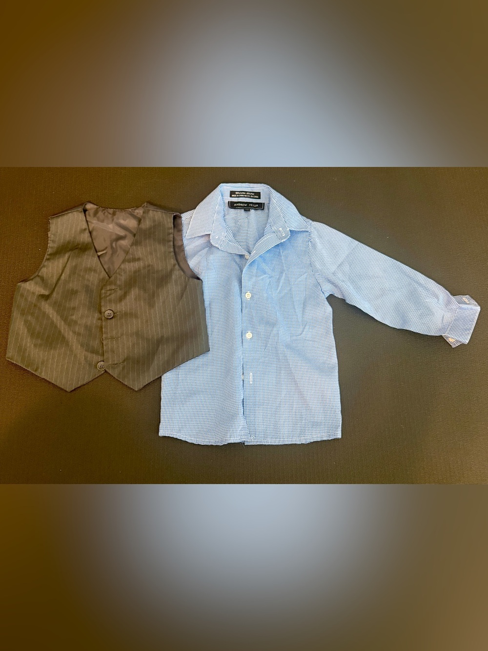Toddler Button-Down Shirt with Vest